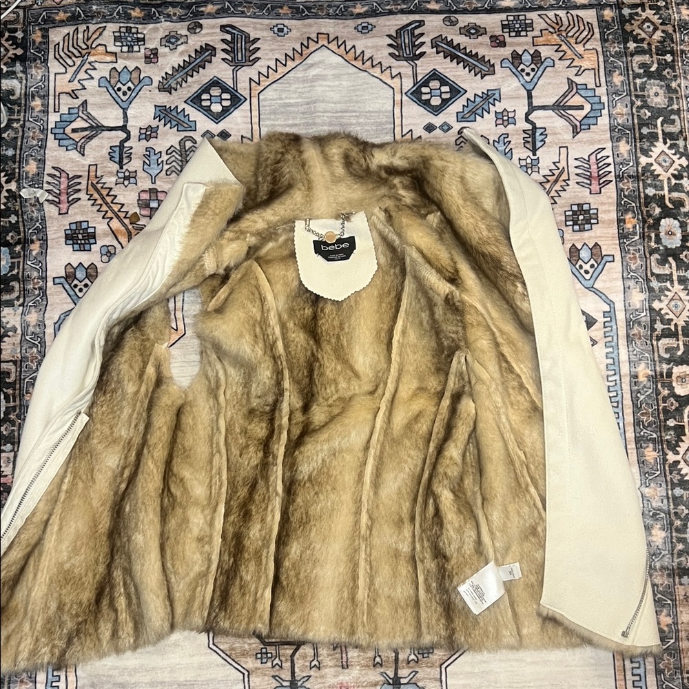 Bebe Tan Faux Fur Jacket